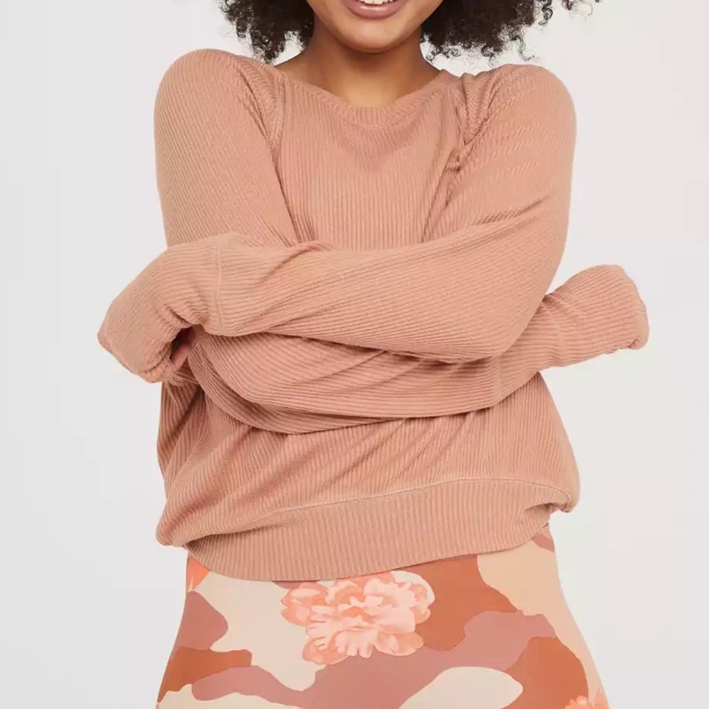 Aerie Offline medium ribbed sweater tee, long sleeved, slouch fit